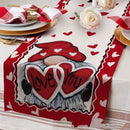 Valentine's Day Table Runner Linen Tablecloth