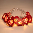 Love Heart String Lights Valentine's Day Wood Light Garland Fairy Lights Wedding Party DIY Decorations Supplies Props