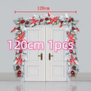 New Flocking Wreath Outdoor Decoration Door Hanging Christmas Wreath Rattan