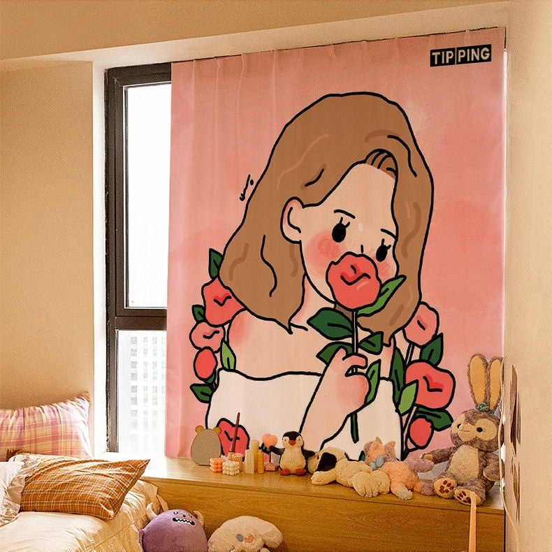 Dormitory Simple Paste Shading Cloth Korean Ins Style Velcro Curtain