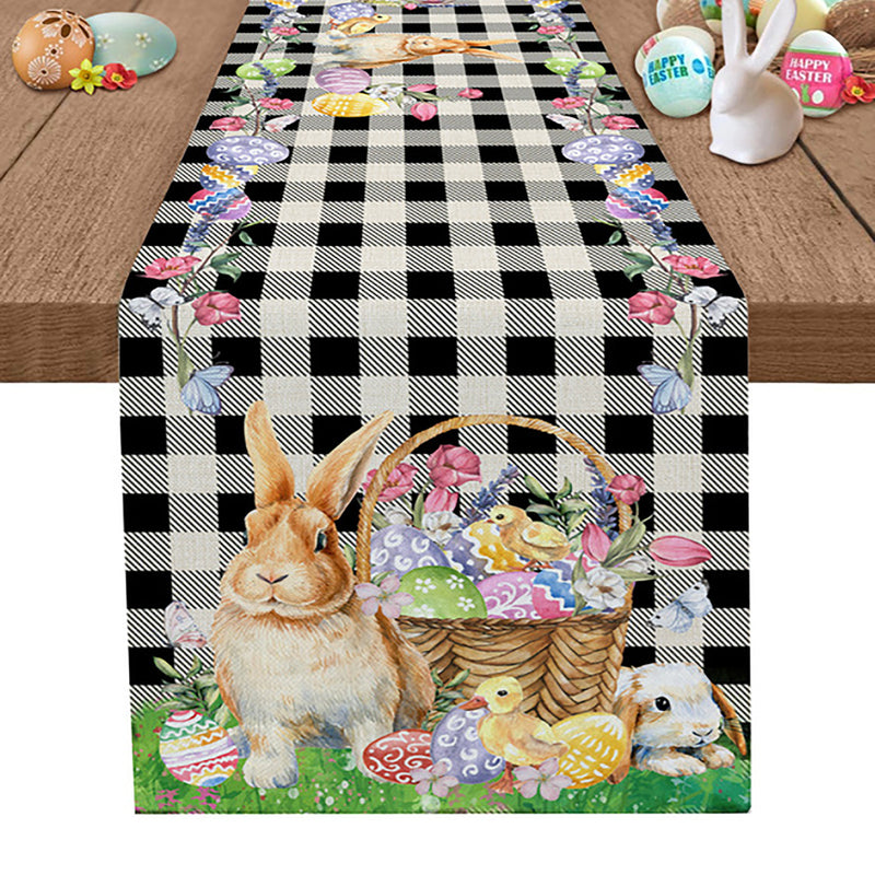 Holiday Dress-up Table Runner Easter Rabbit Egg Tablecloth