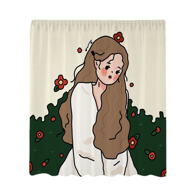 Dormitory Simple Paste Shading Cloth Korean Ins Style Velcro Curtain