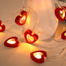 Love Heart String Lights Valentine's Day Wood Light Garland Fairy Lights Wedding Party DIY Decorations Supplies Props