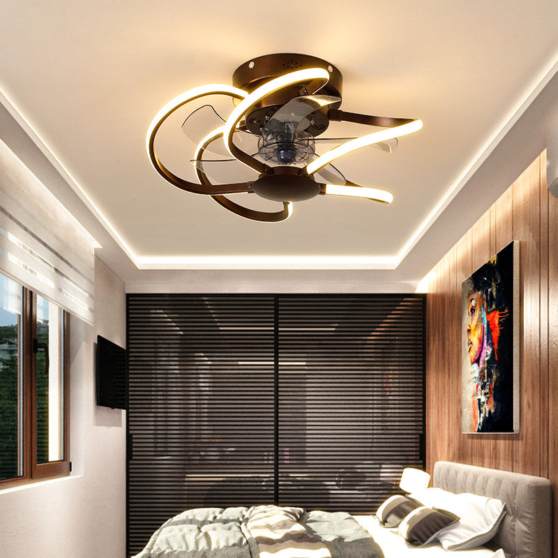 Nordic LED Fan Lamp | Remote-Controlled Bedroom & Living Room