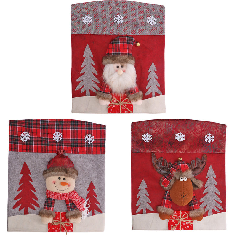 Decoration Three-dimensional Cartoon Chair Cover Santa Snowman