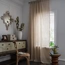 Polyester Linen Solid Color Simple Bedroom Living Room Half Shade Curtain