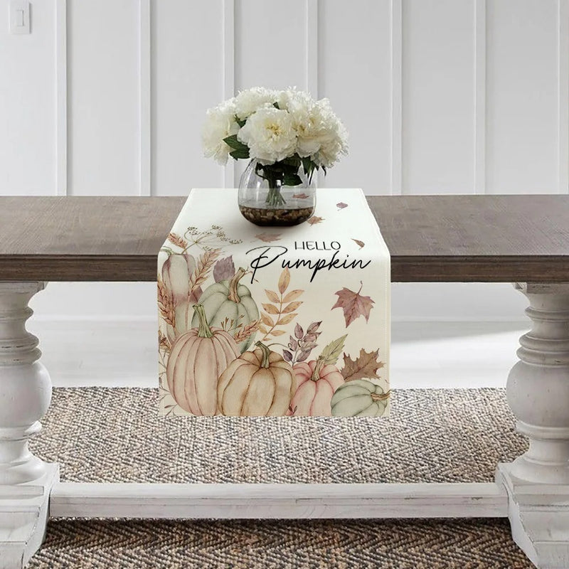 Thanksgiving Table Runner Holiday Decoration Kitchen Tablecloth