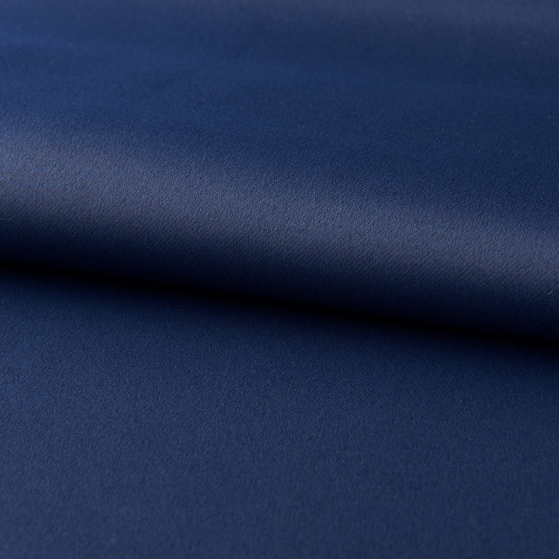 Dark Blue Bedroom Blackout Fabric Printed Curtains