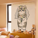 Velcro Curtain Cute Cat Punch-free Installation Shade Cloth Self-adhesive Short