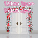 New Flocking Wreath Outdoor Decoration Door Hanging Christmas Wreath Rattan