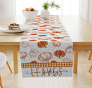 Pumpkin Maple Leaf Printed Linen Table Runner Holiday Decorative Tablecloth