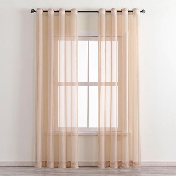 Solid Tulle Sheer Curtains – Modern Window Drapes for Living Room & Bedroom